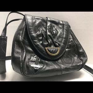 Sharif Black Leather Women’s Crossbody Purse Bag